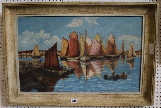 Oil on canvas French coastal scene (Brittany)